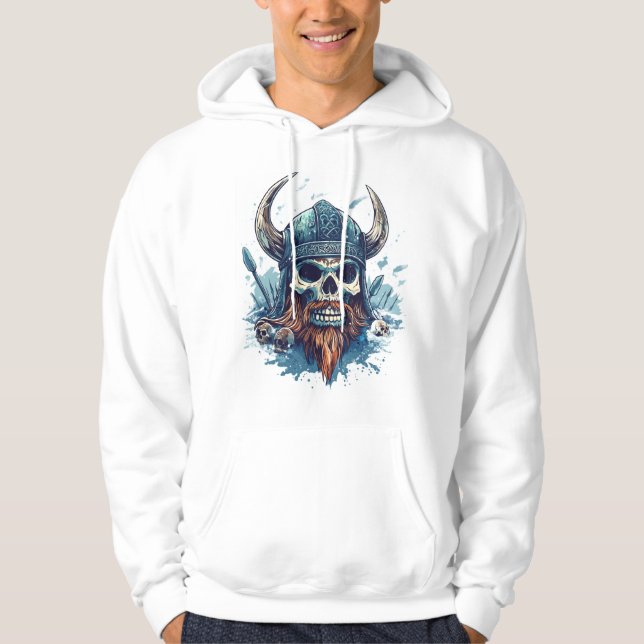 Sudadera Calavera Vikinga Berserker (Anverso)