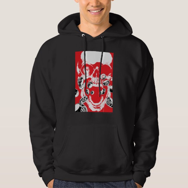 Sudadera Calavera y anillos - Rojo (Anverso)