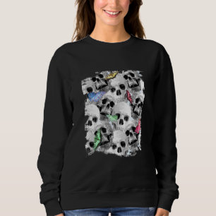 Sudadera Calaveras De Mariposa Y Mariposas Arcoiris