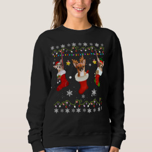 Sudadera Calcetines de Navidad de Chihuahua Luces Perro Nav