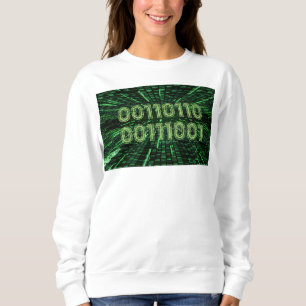 Sudadera Cálculo verde vibrante del código binario 69 de Sl