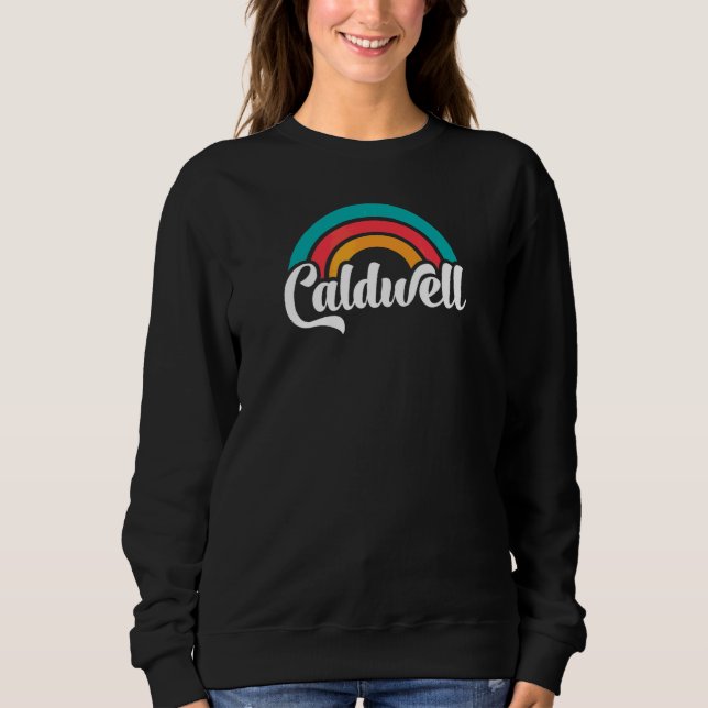 Sudadera CALDWELL ID Letra Retro Con Arcoíris 6 (Anverso)
