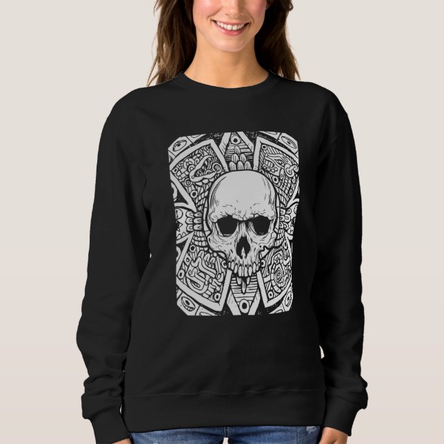 Sudadera Calendario Azteca Skull Dia De Los Muertos Da Mexi (Anverso)