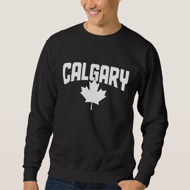 Sudadera Calgary Alberta Canadá Hoja de Arce Roja Bandera C (Anverso)