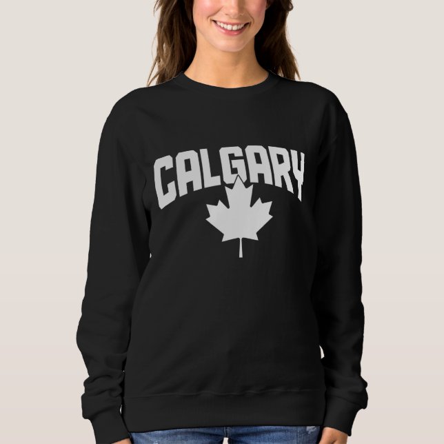 Sudadera Calgary Alberta Canada Maple Leaf Red Canadian Fla (Anverso)
