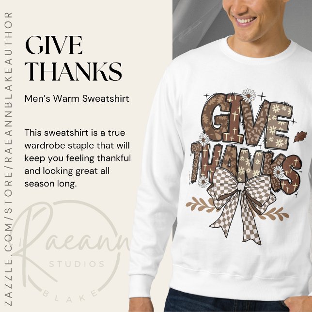 Sudadera Cálida para Hombres "Dar Gracias" (Subido por el creador)