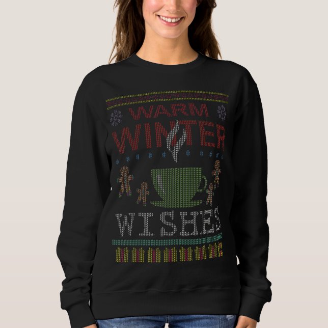 Sudadera Cálidos saludos de invierno Termo café Té Feo Chri (Anverso)