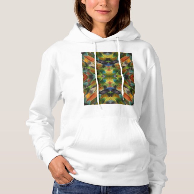 Sudadera calidoscopio de plumas de inseparable (Anverso)