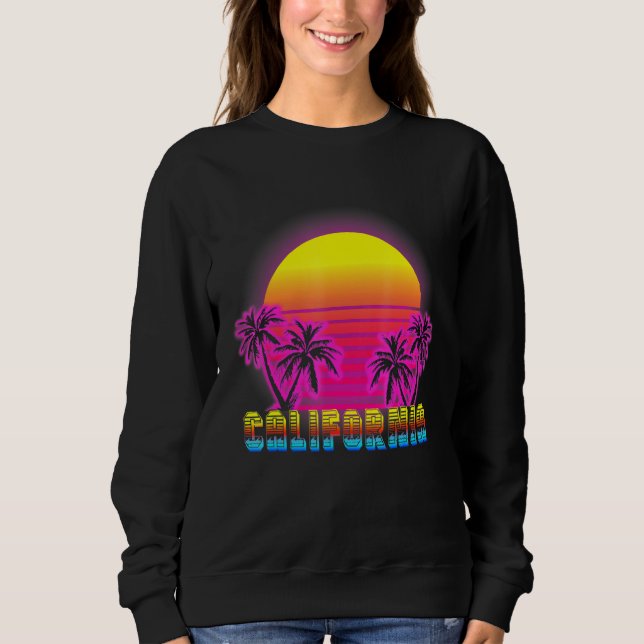 Sudadera California Beach Life Electro Retro Sunset Love Ca (Anverso)