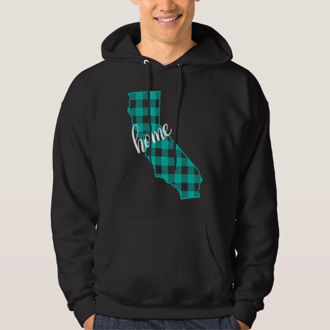 Sudadera California Buffalo Plaid Home State Country Teal W (Anverso)