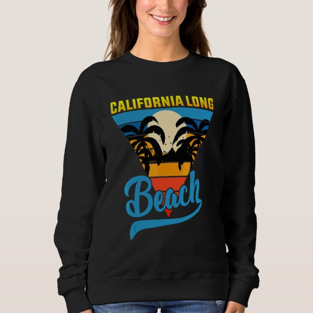 Sudadera California Long Beach Sand Surf And Summer Vacatie (Anverso)