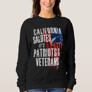 Sudadera California saluda A Sus Patriotas Y Veteranos Amer