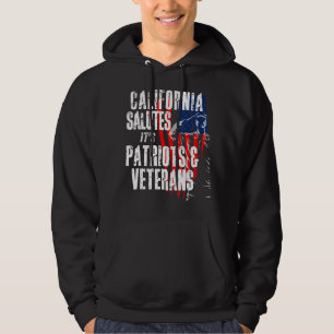 Sudadera California saluda A Sus Patriotas Y Veteranos Amer