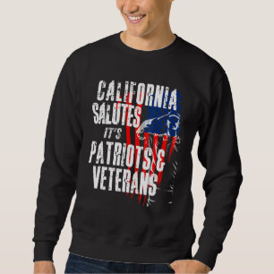 Sudadera California saluda A Sus Patriotas Y Veteranos Amer