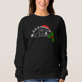 Sudadera Caligrafía de "Feliz Navidad" con Santa Hat