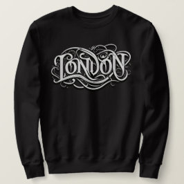 Sudadera Caligrafía Metalizado pesada de Londres - Metalhea