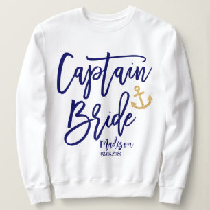 Sudadera Caligrafía moderna de Captain Bride Blue