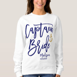 Sudadera Caligrafía moderna de Captain Bride Blue