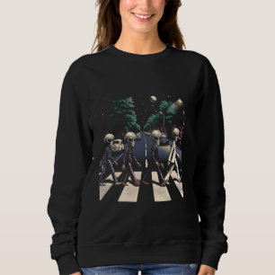 Sudadera Calle Retro Alien Cruzando Extraterrestre divertid