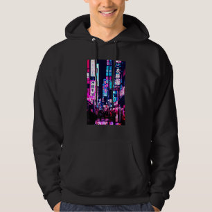 Sudadera Calles de Tokio, escena nocturna japonesa con luce