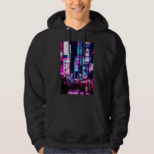 Sudadera Calles de Tokio Japón Escena Nocturna Con Luces - 