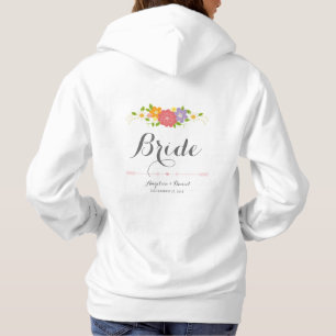 Sudadera Calligrafía romántica rústica y flor pastel Novia
