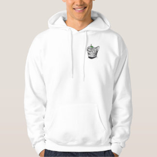 Sudadera Calm White Minimal Cat Leaf Aesthetic Drawing pfp