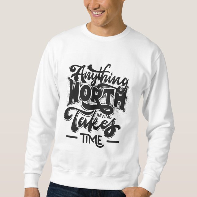 Sudadera Calma blanca y motivación de Hoodie Men (Anverso)