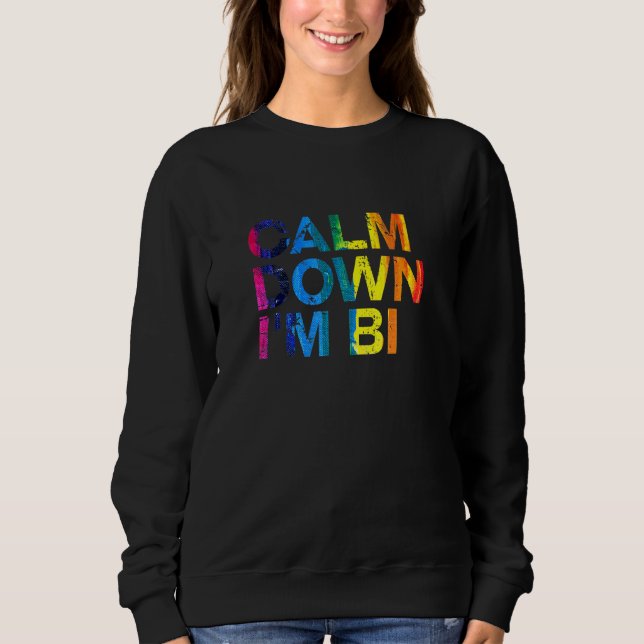 Sudadera Calma Con El Orgullo Bisexual De Bi Orgullo 4 (Anverso)
