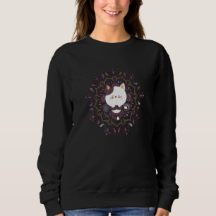 Sudadera Calma meditando yoga gato Mandala