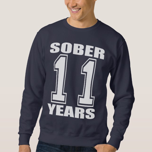 Sudadera Calme 11 años de blanco en oscuridad (Anverso)