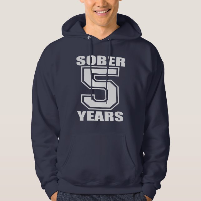 Sudadera Calme 5 años de blanco en oscuridad (Anverso)