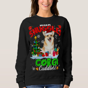 Sudadera Calurosas Huevas Corgi Cudelas Xmas Árbol Tapado S