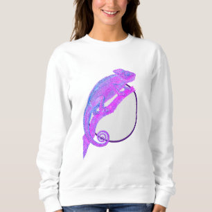 Sudadera Camaleón arcoiris con marco circular