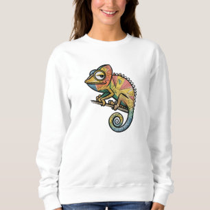 Sudadera Camaleón Geométrico Divertido – Arte de Reptil de 