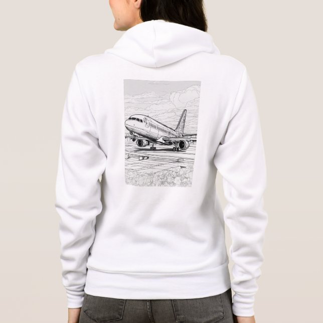 Sudadera Cámara blanca de arte del avión clásico (Reverso)