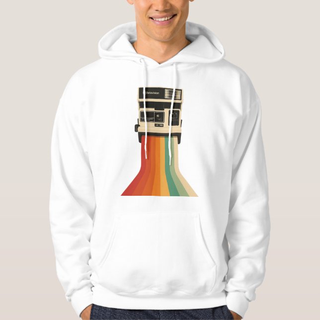 Sudadera Cámara Retro con Impresión de Arcoíris (Anverso)