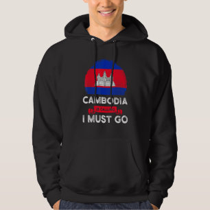 Sudadera Camboya dice que debo ir a la bandera camboyana
