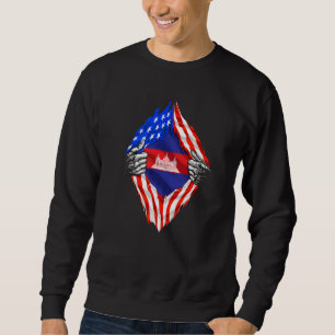 Sudadera Camboya Roots Usa bandera Patriótica Camboyana Her