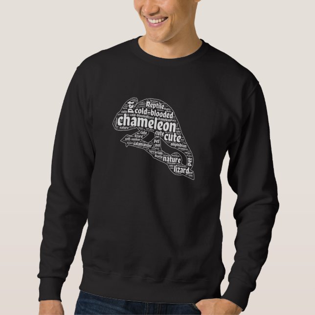 Sudadera Cameleon Word Cloud Reptile Lizard Animal Herpeto (Anverso)