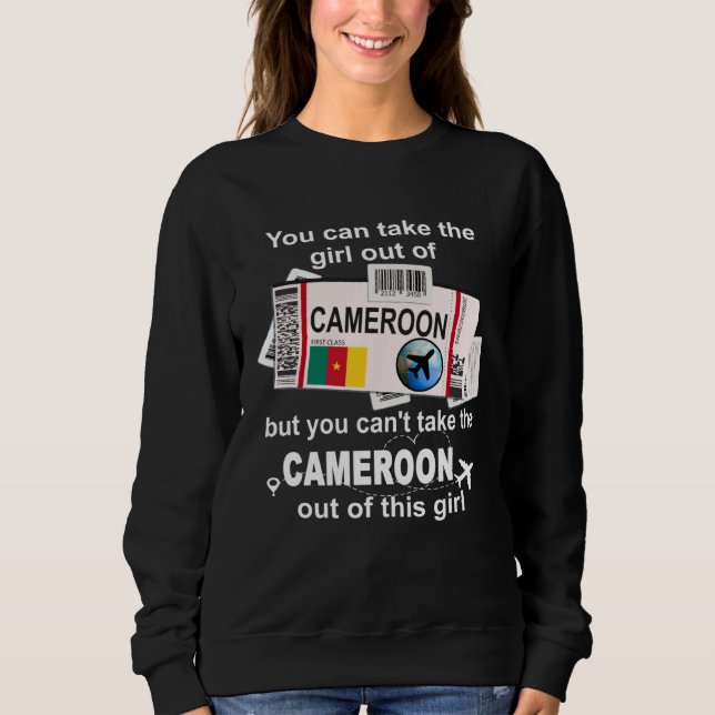 Sudadera Cameroon Boarding Pass  Cameroon Girl  Cameroon (Anverso)