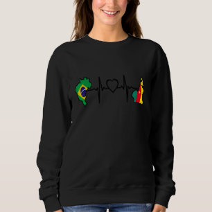 Sudadera Camerún Bandera de Brasil Corazón Camerunés Brasil