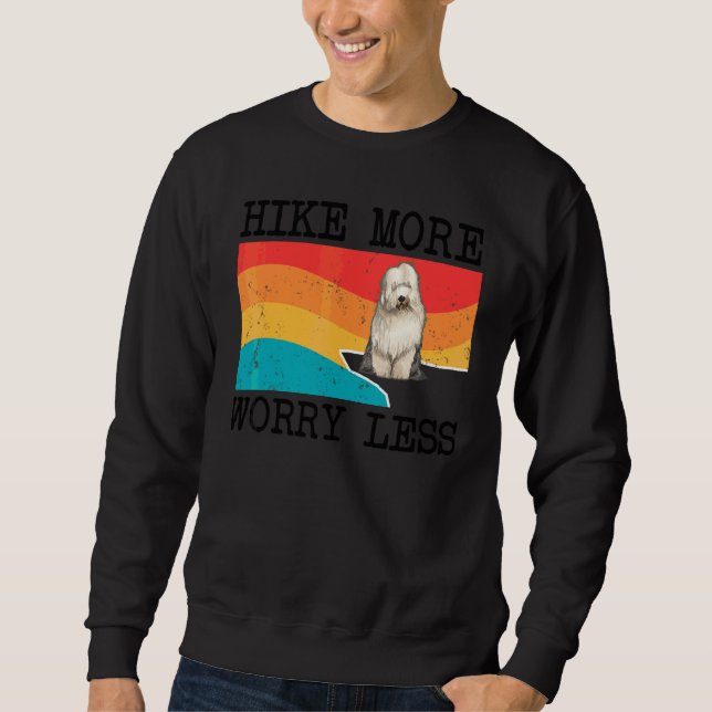 Sudadera Camina Más Preocupa Menos Perro Pastor Inglés Anti (Anverso)