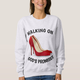 Sudadera Caminando sobre las promesas de Dios, zapatos de t