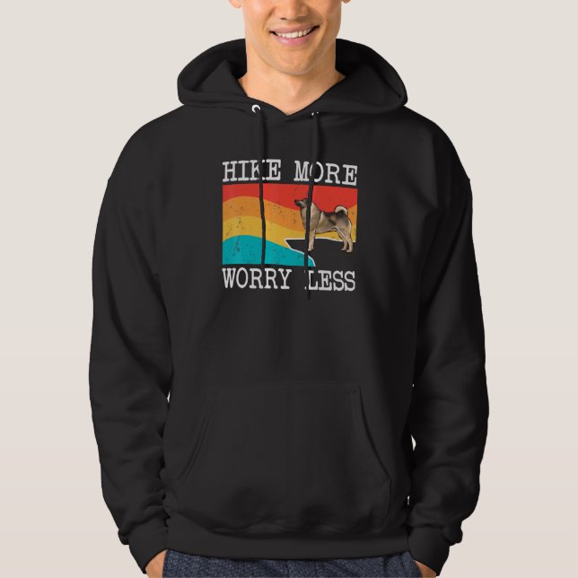 Sudadera Caminar Más Preocuparse Menos Elkhound Noruego Grá (Anverso)