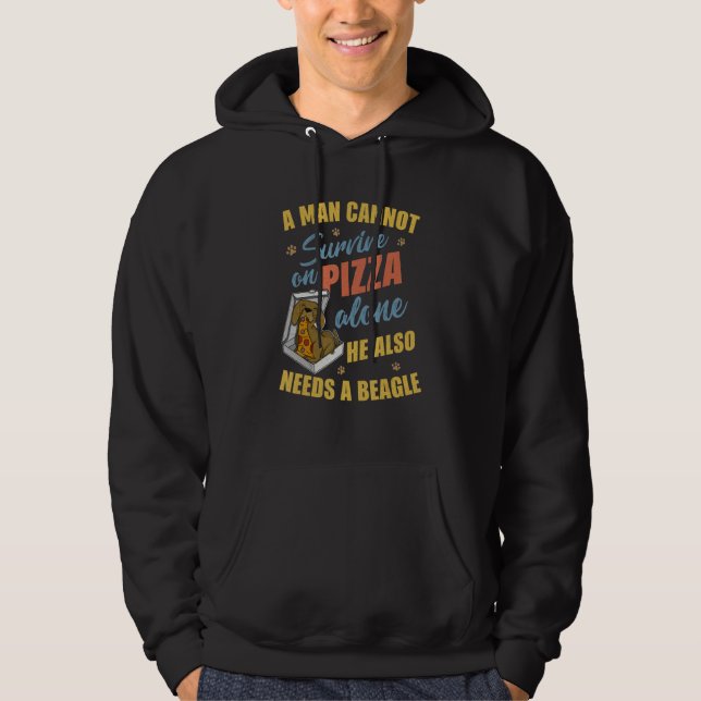 Sudadera Caminata de pizza de Beagle Dueño de perro Cachorr (Anverso)