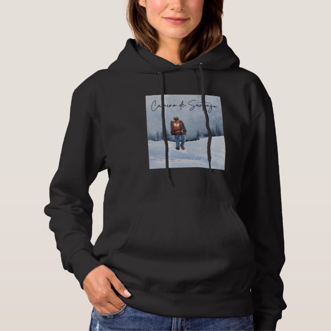 Sudadera Camino de Santiago Winter Snow Pilgrim Scallop She (Anverso)