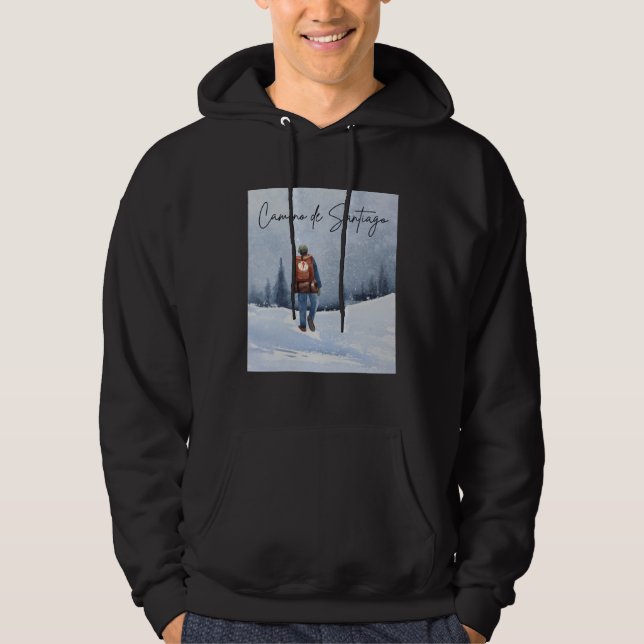 Sudadera Camino de Santiago Winter Snow Pilgrim Scallop She (Anverso)