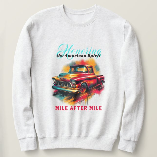 Sudadera Camión clásico americano de recogida (Anverso del diseño)