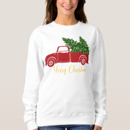 Sudadera Camión de árbol de Navidad Camisas suaves de las m